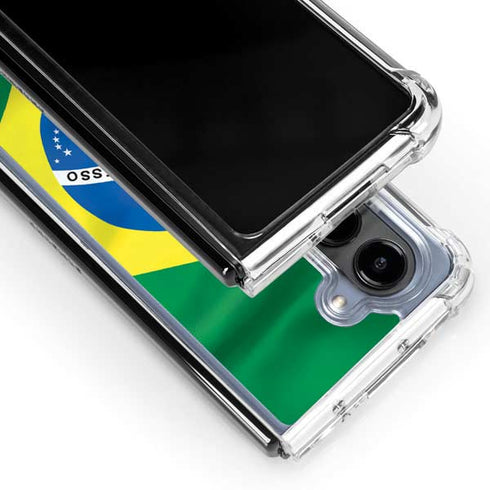 Brazil Flag Galaxy Z Fold5 5G Clear Case